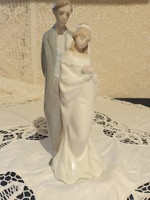 Eladó régi porcelán spanyol NAO LLADRO páros menyasszony, völegény figura!