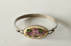 Old violet tapestry inlay bangle bracelet