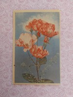 Régi virágos képeslap levelezőlap vadrózsa