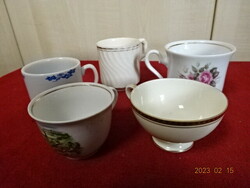Cambridge porcelán kávéspohár, Lilien, Bavaria, Bohéme, öt darab egyben. Jókai.