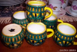 Handarbeit ceramic mugs, 6 pcs. 7 x 6.5 Cm
