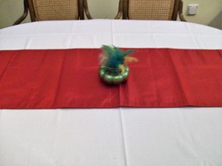 Red tablecloth, runner, scarf