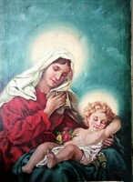 SZÁNTHÓ GÉZA MÁRIA GYERMEKÉVEL OLAJ