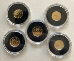 Mini arany 5000 Ft-os érme ,5 db