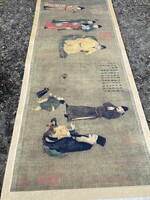 Régi art kézműves kínai császár portré kézműves tinta festék ink nyomat nagy méretű Kína japan