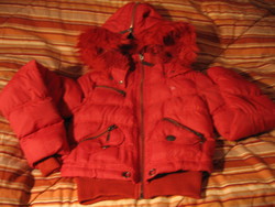 CHEMISTRY piros kis pufi kabát 38-40