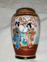 Vintage japán Satsuma, kézzel festett váza