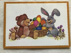 Old Easter postcard with drawings - Baka piroska drawing -3.