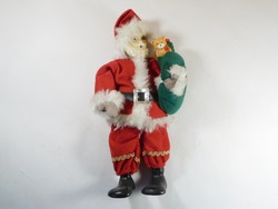 Retro old Santa Claus with ceramic head and boots 26 cm high