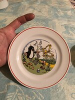 Zsolnay small mole story plate (with minimal wear)