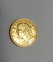 Arany 20 frank Svájc 1947 B