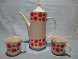 Only for Patmore - 2 retro lowland red polka dot, sunny coffee cups