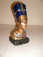 Antique Egyptian gilded brightly colored pharaoh head - 18 cm for sale