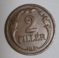 1937 2 Pennies, Kingdom of Hungary. (T16)