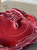 Crab offering plate with oxblood glaze!!