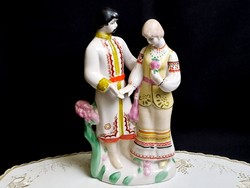 Régi Szovjet-Ukrán-ZHK Polonne - porcelán népies festéssel 26 cm