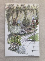 " A Parkban " képeslap -  Postatiszta