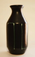 Graphite-glazed ceramic vase.