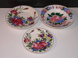 3 ceramic plates from Városlőd are for sale together cheaply