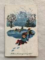 Régi rajzos Karácsonyi képeslap   -   Tomaska Irén  rajz              -3.