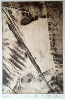 Csilla Kőszeghy - creases 30 x 20 cm etching