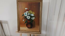 (K) cozy still life painting with beautiful colors 47x63 cm frame,