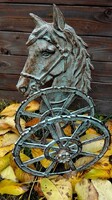 Equestrian hose holder cast iron - white