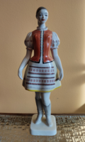 Hollóházi large hand-painted porcelain girl in folk costume