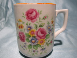Rózsás-virágos Zsolnay bögre, csésze