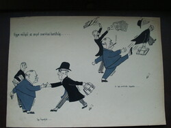 Altorjai politikai karikatúra Churchill és Dulles tus, vegyes technika