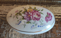 Hölóháza floral pattern oval porcelain bonbonnier with lid