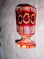 Hollóházi cut-to-clear glass vase
