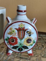 Small Zsolnay porcelain precious water bottle vase