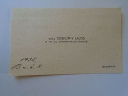 Za417.2 Vitéz salt dog lajos m.Ki.R stands. Coal mining superintendent business card 1930's