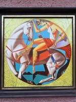 Jann festőművész alkotása, Nő lovon.