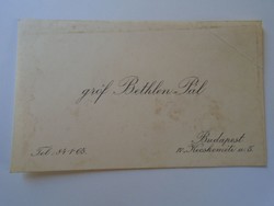 Za415.13 Business card 1920-30k Count Bethlen Pál Upper House member - Cluj-Napoca expensive Budapest