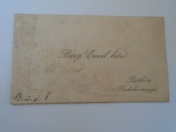 Za415.12 Business card 1920-30k baron Emil Berg - rétköz - Szabolcs County