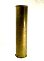 1942 From the Russian front, front work of a cannon shell sleeve decorated with a Hungarian coat of arms