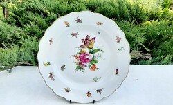 Altwien butterfly, beetle hand painted plate