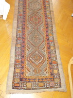 Antik szőnyeg kopott kézi 330 x 81 cm futószőnyeg