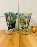 Nagyon színes nagyméretű üveg, kehely, pohár, váza