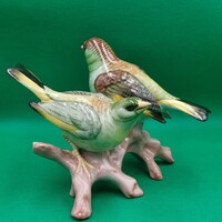 Ritka gyűjtői Hollóházi zöld madárpár figura