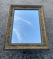 Antique Art Nouveau wooden framed gilded mirror r0
