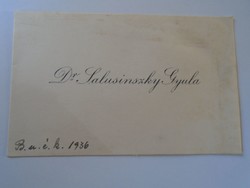 Za417.14 Dr. Gyula Salusinszki, lawyer - the evening - lloyd bank - Balázsfalva - business card 1936