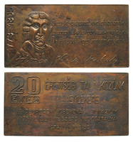 Debrecen Csocona High School 20-year graduation meeting plaque 1954-1974