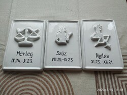 Ceramic horoscope board scales, Virgo, Sagittarius for sale!