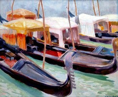 Bölcskey Ferenc ( 1897-1976 ) Ringatózó gondolák, 1927
