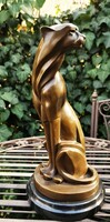 Art deco párduc figura - bronz szobor