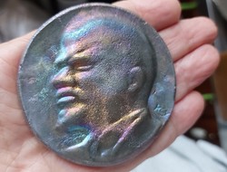 It is marked with an interesting, iridescent Lenin plaque