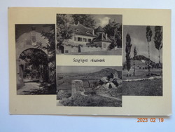 Old postcard: outline, details (50s)